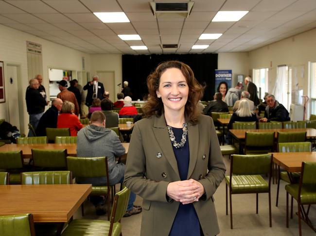 Georgina Downer at a community forum on mental health in Strathalbyn. Photo: AAP Image/Kelly Barnes