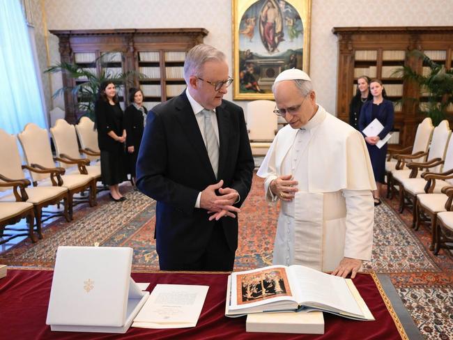 Anthony Albanese and Pope Leo XIV met on Monday.
