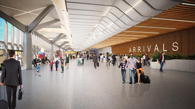 An artist’s impression of Melbourne Airport terminal upgrade.