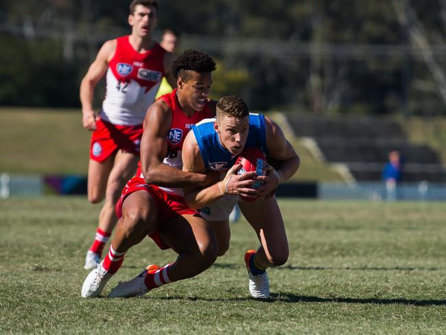 Gold Coast player Josh Corbett kicked six goals in the Suns NEAFL win over Sydney Swans at Blacktown International Sportspark on Saturday, June 29, 2019. Picture credit: Brad Redfern/NEAFL.