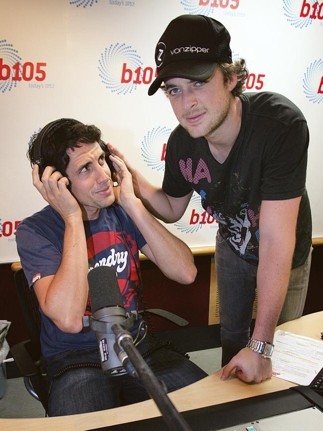 With his longtime collaborator Andy Lee in 2008 on their Hit Network radio show. (Picture: Supplied)