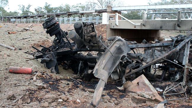 The scene of the Charleville truck explosion