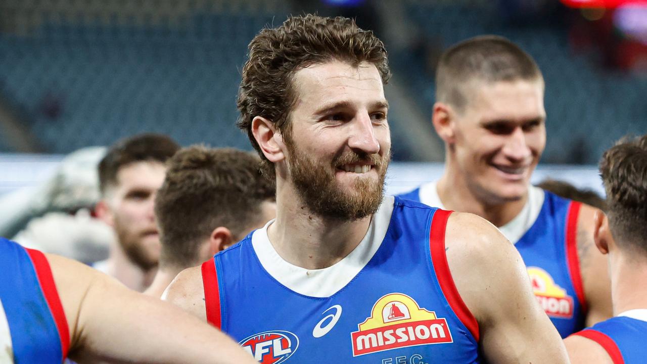 Western Bulldogs captain Marcus Bontempelli is more likely than not to face the Kangaroos on Sunday according to coach Luke Beveridge. Picture: Dylan Burns / Getty Images