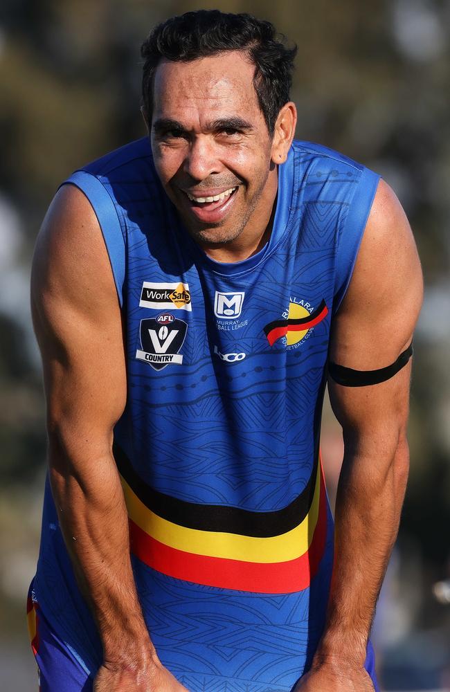 Former AFL star Eddie Betts playing for Rumbalara, which was in salary-cap trouble this week.