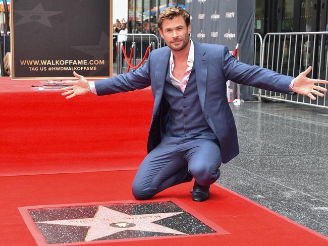Hemsworth was recently presented with a star on the Walk of Fame in Hollywood. Picture: Chris Delmas/AFP