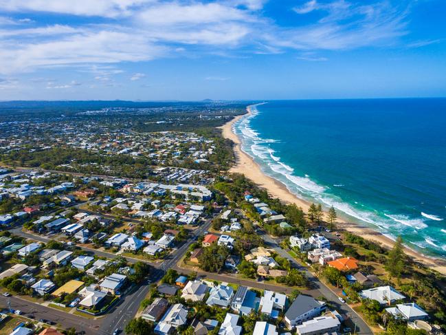 Coastline at Dicky Beach in Caloundra on Queensland's Sunshine Coast, Australia