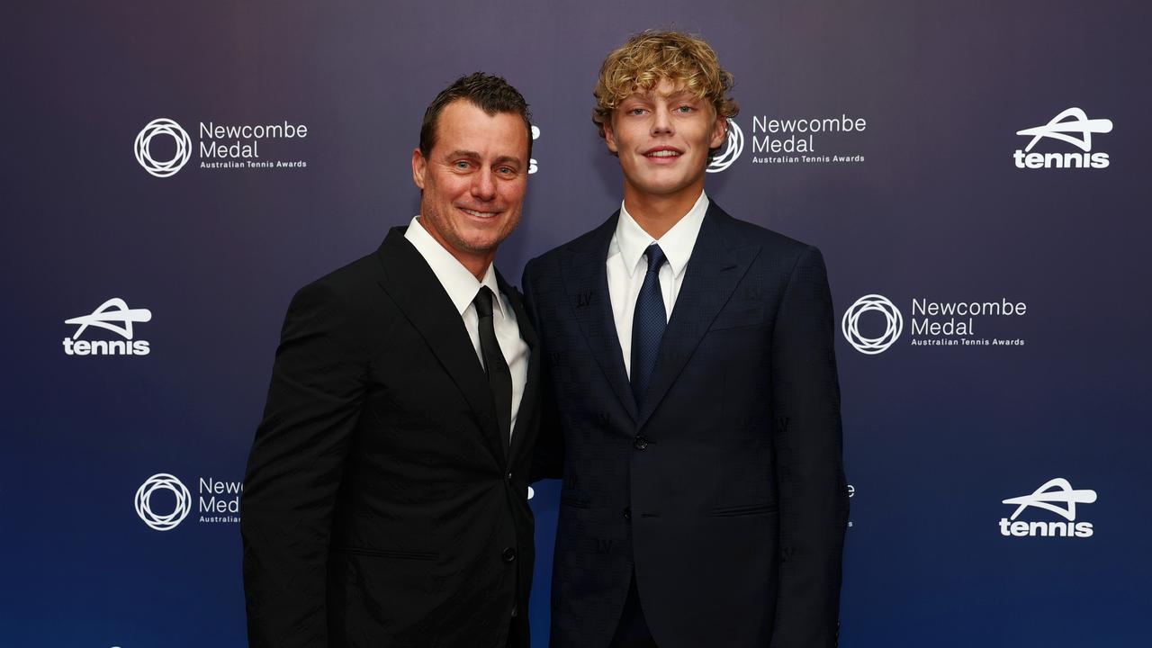 Cruz Hewitt continues to follow in the footsteps of his father Lleyton by taking on a tennis player a decade his senior (Photo by Graham Denholm/Getty Images for Tennis Australia)