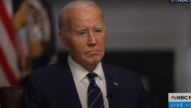 Joe Biden sat down for an interview with Lester Holt. Picture: NBC News