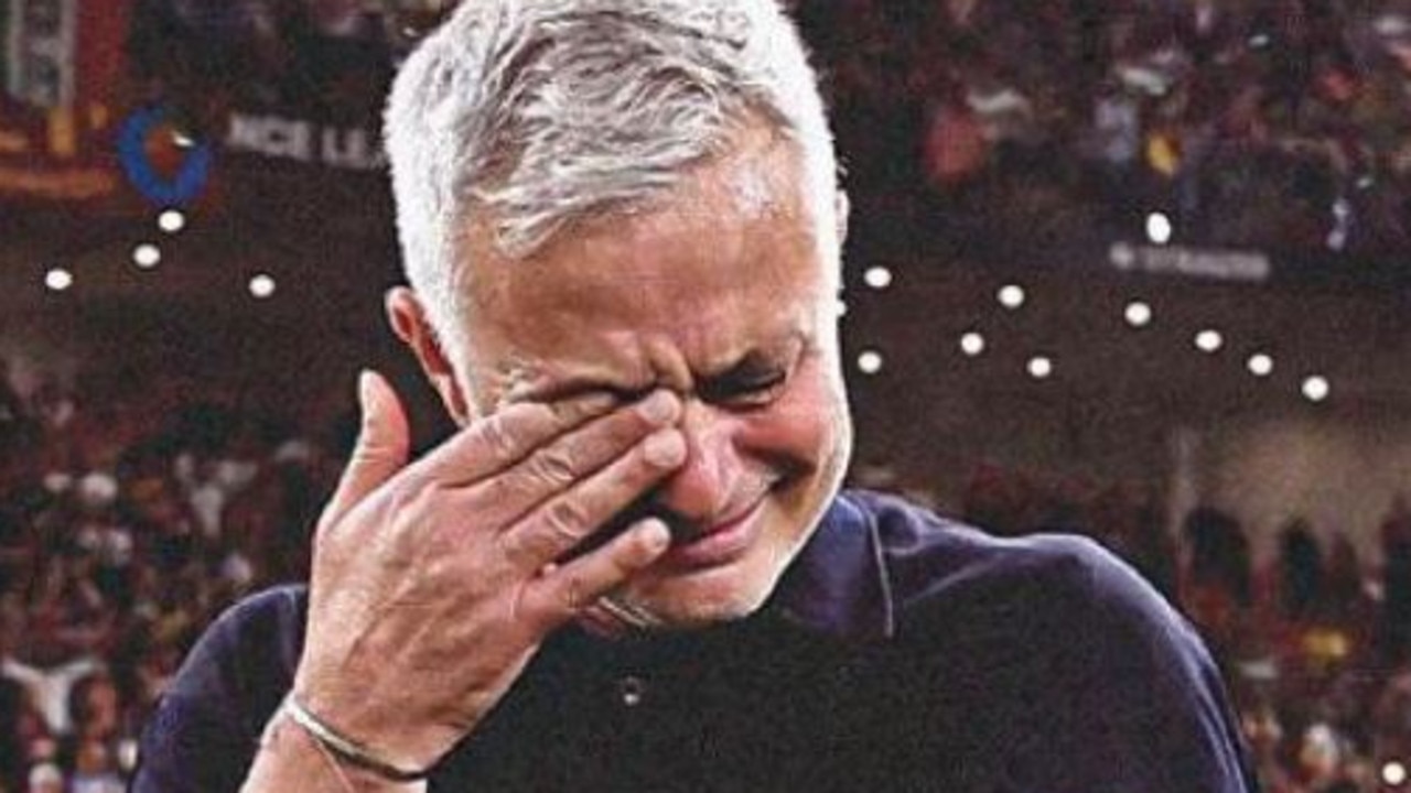 Jose Mourinho broke down in tears after Roma's triumph