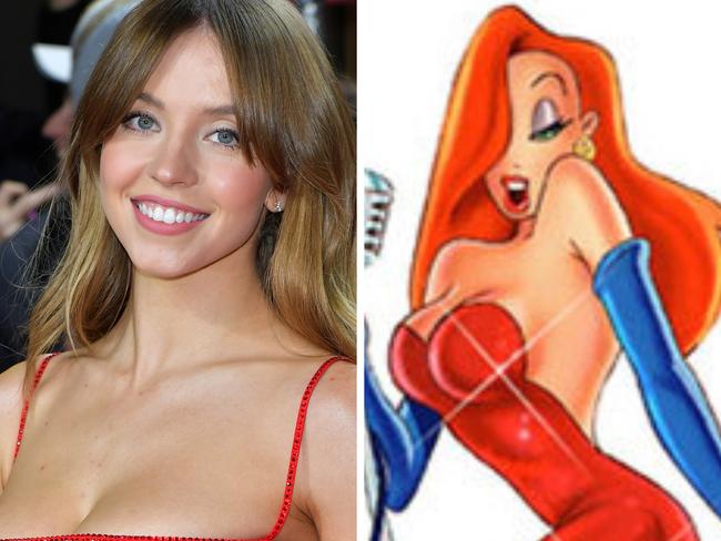 Sydney Sweeney and Jessica Rabbit.