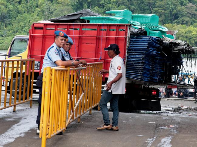 Chairs and tents arrive at Wijaya Pura port for the island as ‘the caravan of death begins’. Picture: Lukman S Bintoro.