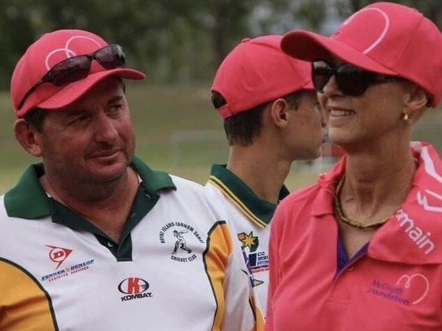 The first 'pink stumps day' was held at the BITS cricket club in honour of local mum Elaine Finlay following her breast cancer diagnosis a few months earlier. Picture: Supplied