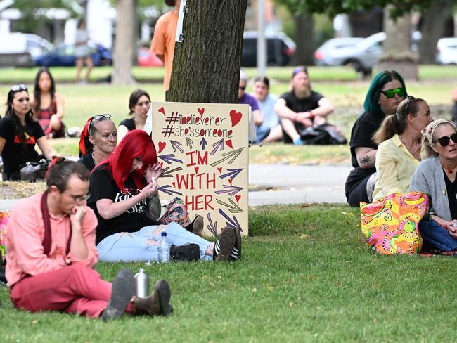 The vigil at Darling Gardens in Clifton Hill. Picture: Josie Hayden