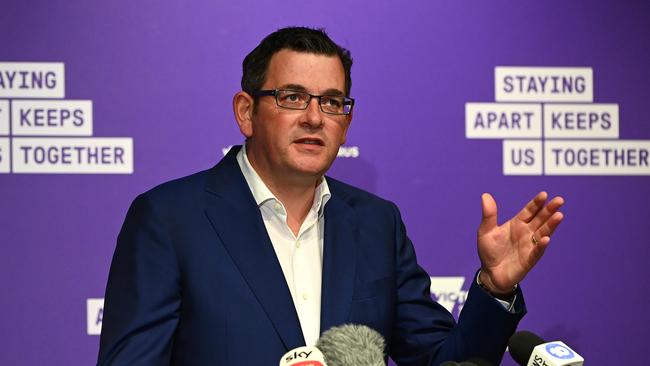 Daniel Andrews announced i10 new schools would be built as part of a $2.7 billion package to kickstart the economy. Picture: Getty Images.