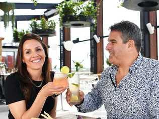 WELCOME: Owners Charlene and Dimi Limnatitis of The Rooftop Bar and Garden, Maroochydore, are delighted to announce the opening this Thursday. Photo by Patrick Woods