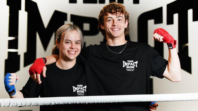 Brother and sister boxing duo, Cohen and Paige Robinson. Picture: Patrick Woods.