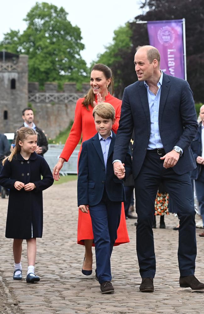 The Cambridges at Cardiff Castle on Saturday. Picture: Ashley Crowden – WPA Pool/Getty Images