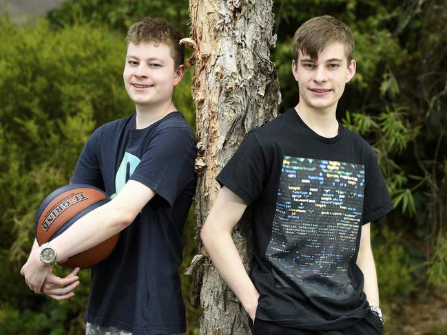 Twins Alex and Carl Petrucci have just graduated from VCE from Norwood Secondary College. Picture: Andrew Henshaw