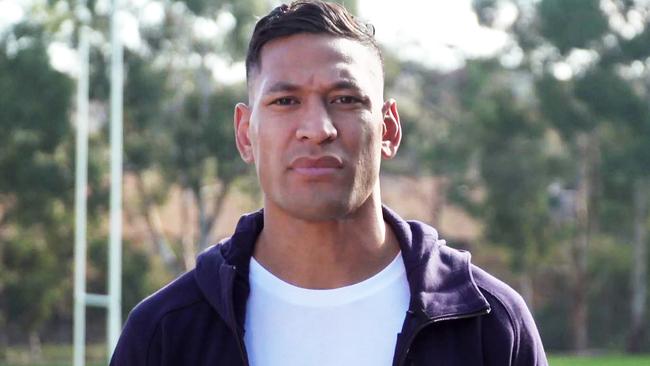 Screengrab from a YouTube video where Israel Folau asks for donations to fund his legal fees.