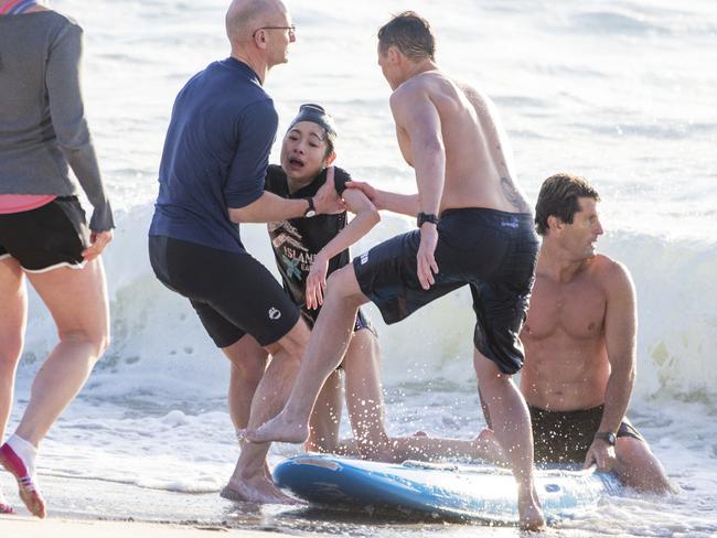 A woman is rescued after being caught in a rip at Bronte Beach Picture: Jenny Evans