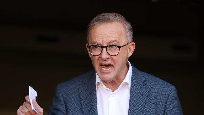 Labor leader Anthony Albanese on the attack. Picture: Liam Kidston