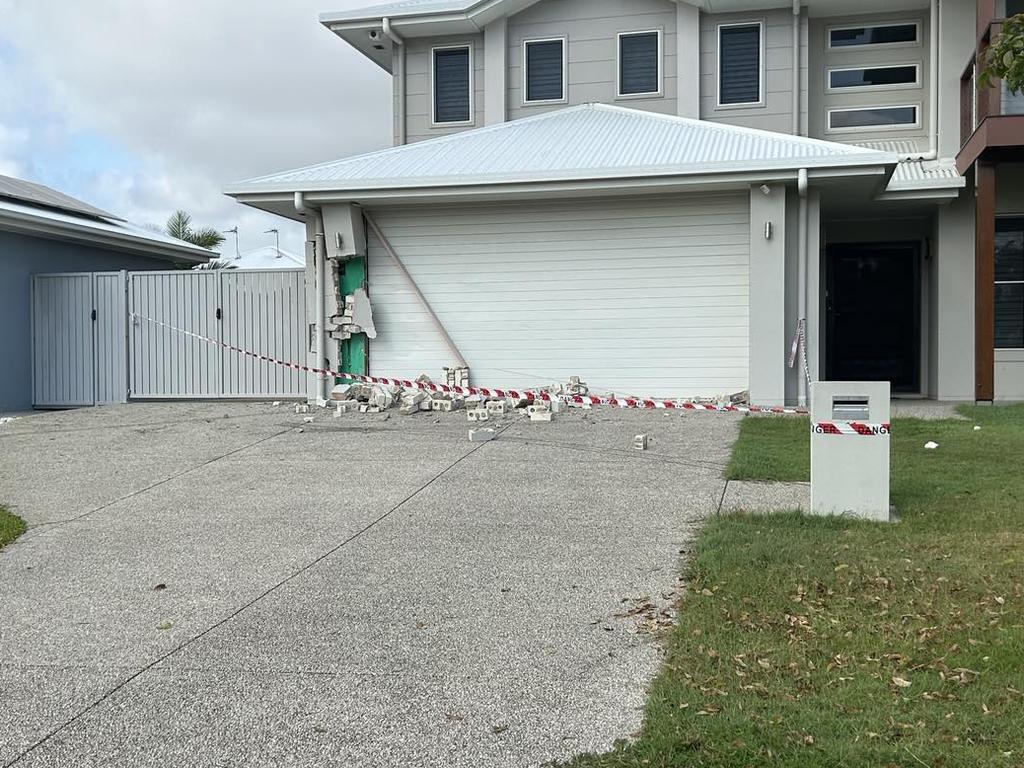 A car crashed into two homes in the Ocean Blue estate at Hervey Bay.