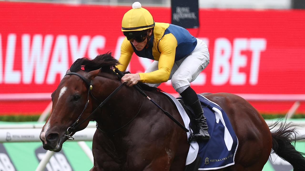 James McDonald rides Storm Boy to victory in the Group 2 Skyline Stakes at Royal Randwick in March last year. Picture: Jeremy Ng / Getty Images