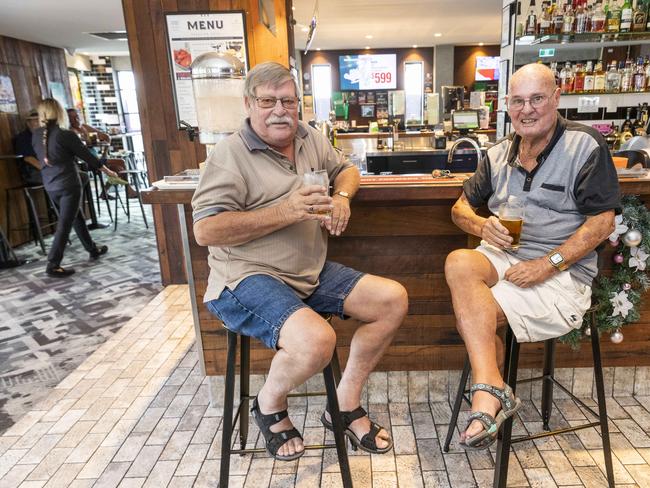 26th December 2019L-R, Ken Bischof and Roy Stirling pose for a portrait at the Raceview Hotel in Racview, Ipswich.Photo: Glenn Hunt / The Australian