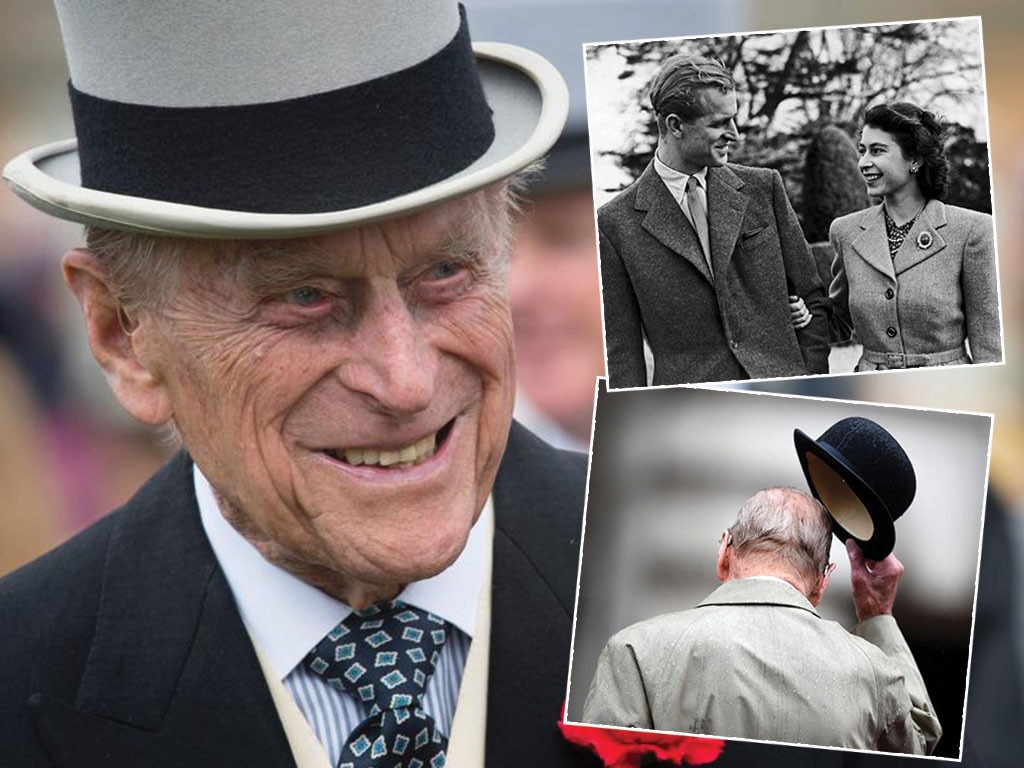 The Duke of Edinburgh, (centre) accompanied by Lord Derby, (right