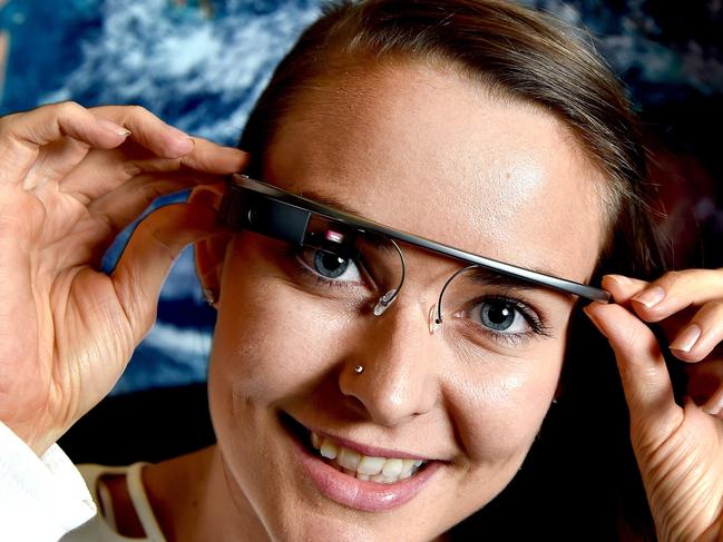 Tech Expo at the Darwin Convention Centre, Amanda Martin tried out Google Glass at the 2014 Tech Expo.