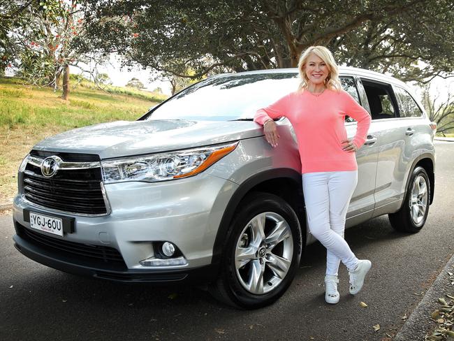 Pictured in Centennial Park is Kerri-Anne Kennerley with her Toyota Kluger.Picture: Richard Dobson