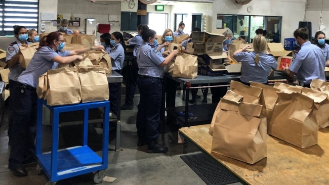 Bags packed for prisoners after riot at Arthur Gorrie jail. Picture: Queensland Corrective Services