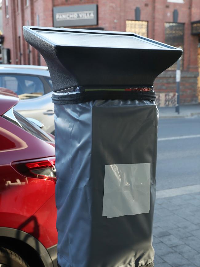 Parking meters were suspended on the North Hobart Elizabeth Street strip. Picture: Nikki Davis-Jones