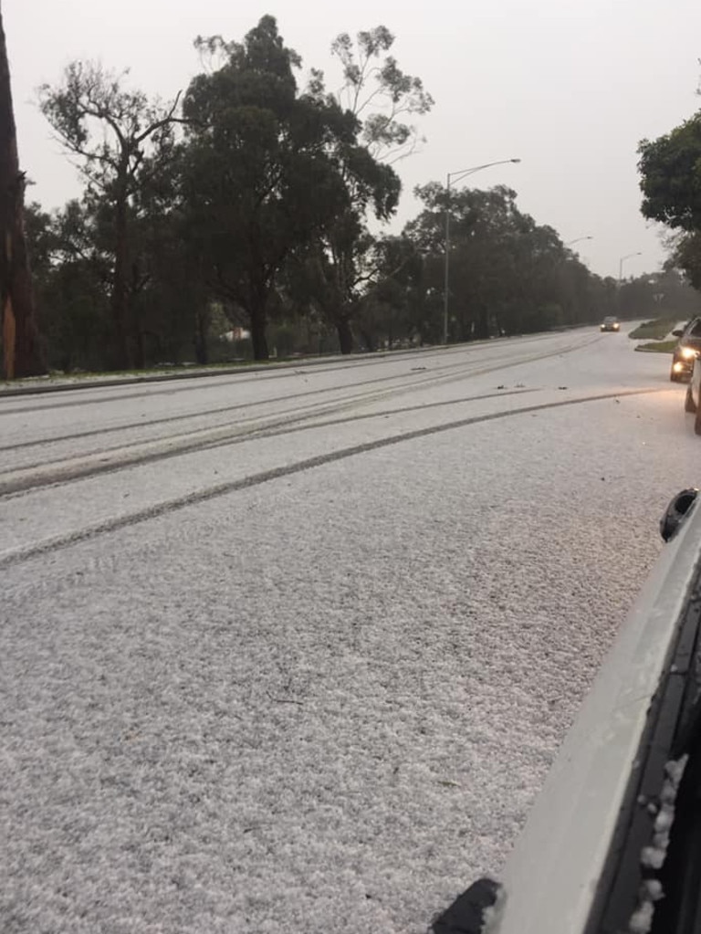 Hailstones also caused havoc for drivers.