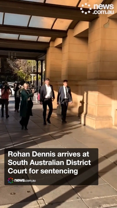 Rohan Dennis arrives At court for sentencing