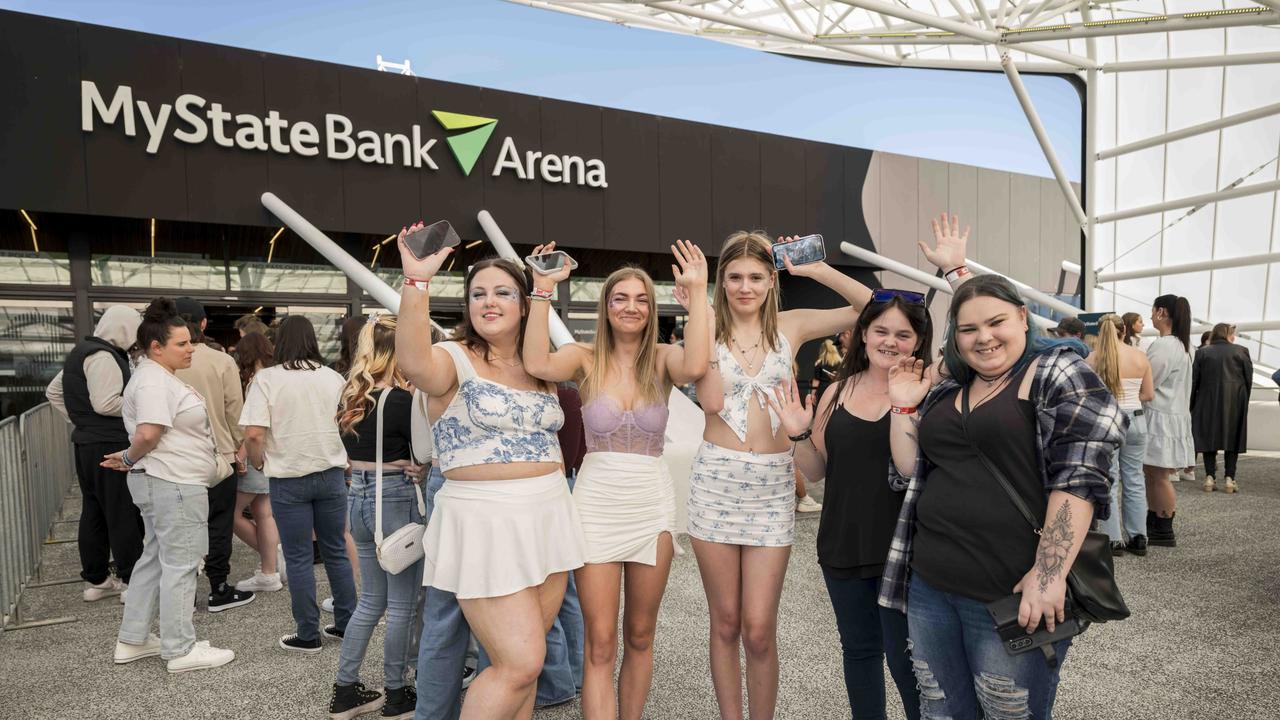 Dean Lewis Hobart show at MyState Bank Arena fans queuing up. Picture: Caroline Tan