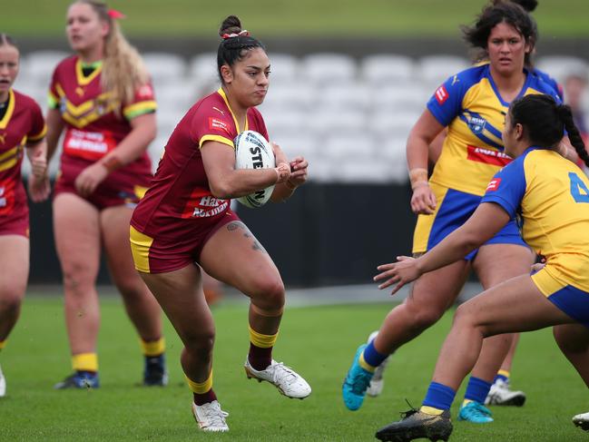 Newcastle’s Evah McEwan playing for the Country under-17 women's side in 2023. Photo: Bryden Sharp