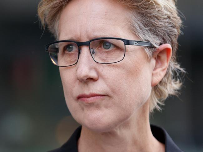 SYDNEY, AUSTRALIA - NewsWire Photos AUGUST 28, 2024: ACTU Secretary Sally McManus during a press conference for Transport Workers' Union, truck drivers, food delivery riders and parcel couriers as they make landmark applications for fairer work conditions on Wednesday. Picture: NewsWire / Nikki Short