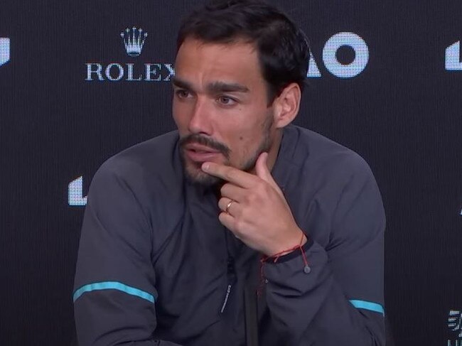 Fabio Fognini didn't want to talk about it.