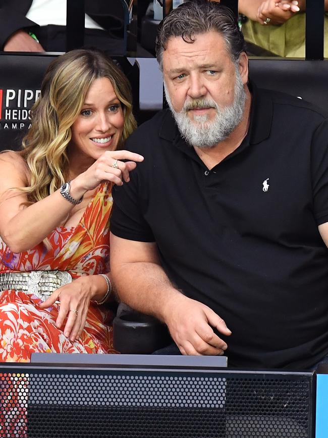 Russell Crowe and girlfriend Britney Theriot. Picture: Getty