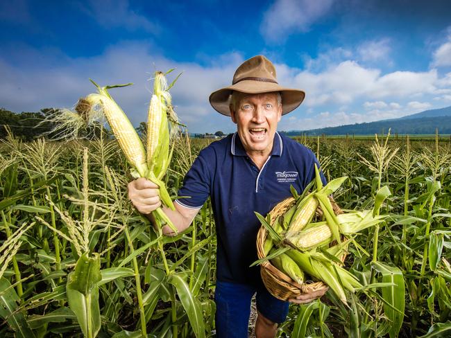 Happy farmer Rodney Emerick grows beans and corn and is doing well after years of poor harvest and covid disruption.Picture: NIGEL HALLETT