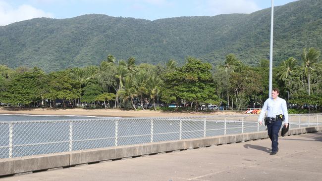 Emergency services were called to the Palm Cove jetty about 2.25am on reports the caucasian woman in her 40s had jumped from the end of the jetty into the ocean, failing to resurface. Photo: Catherine Duffy.