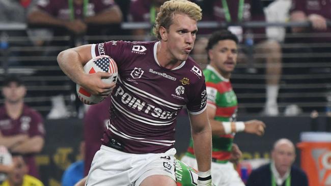 Ben Trbojevic impressed for Manly in their Round One Vegas clash against the Rabbitohs. Picture: NRL Imagery