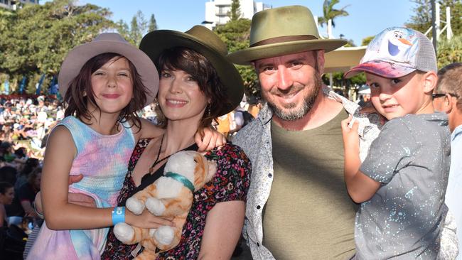 Lisa Dowling, Willow Ricov, Craig Cole and Arlo Cole at day 3 of the 2023 Caloundra Music Festival. Photo: Elizabeth Neil