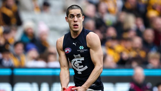 Adam Cerra is out with a hamstring injury. Picture: Dylan Burns/AFL Photos via Getty Images