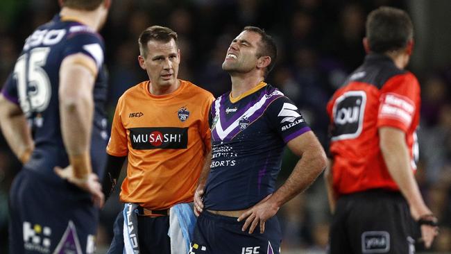 Cameron Smith is in doubt for the clash with the Titans. (AAP Image/Daniel Pockett)