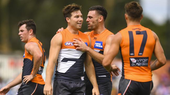 Toby Greene kicked one of his three goals against the Tigers. Picture: AAP