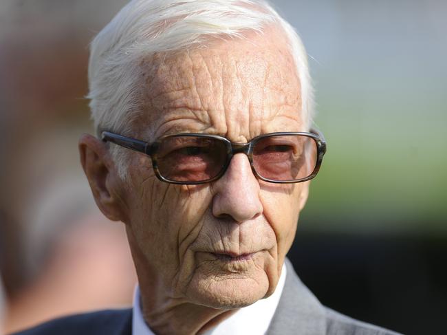 (FILE PHOTO) According to reports on May 29, 2022 legendary English jockey Lester Piggott has died aged 86. DONCASTER, ENGLAND - SEPTEMBER 10:  Lester Piggott poses at Doncaster racecourse on September 10, 2014 in Doncaster, England. (Photo by Alan Crowhurst/Getty Images)