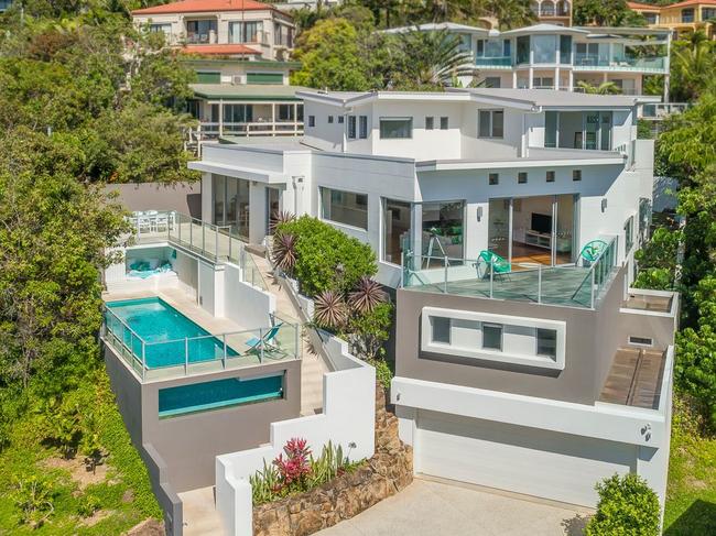 Karl and Jasmine Stefanovic have purchased this four-bedroom ocean-view home at Sunshine Beach.