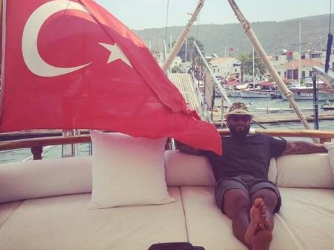 Ngakuru on a yacht in Turkey.